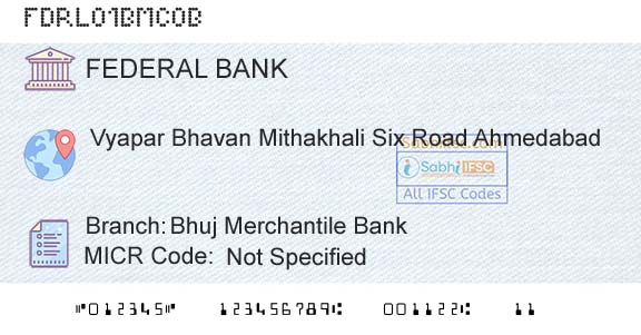 Federal Bank Bhuj Merchantile BankBranch 