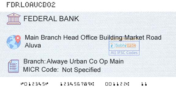 Federal Bank Alwaye Urban Co Op MainBranch 