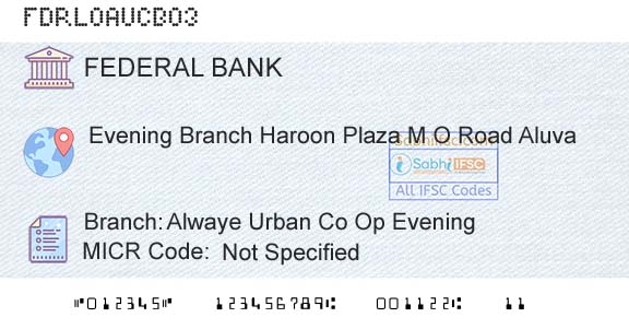 Federal Bank Alwaye Urban Co Op EveningBranch 