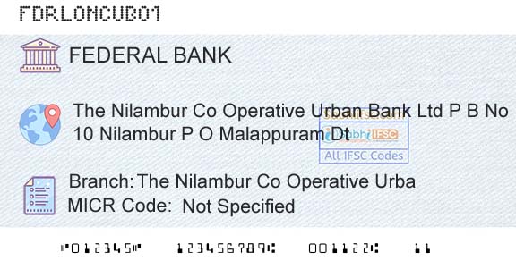 Federal Bank The Nilambur Co Operative UrbaBranch 