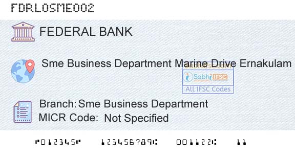 Federal Bank Sme Business DepartmentBranch 