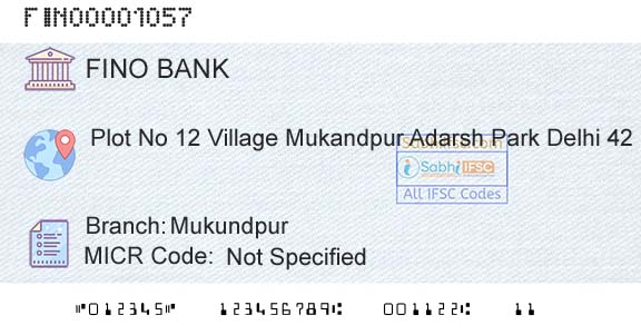 Fino Payments Bank MukundpurBranch 
