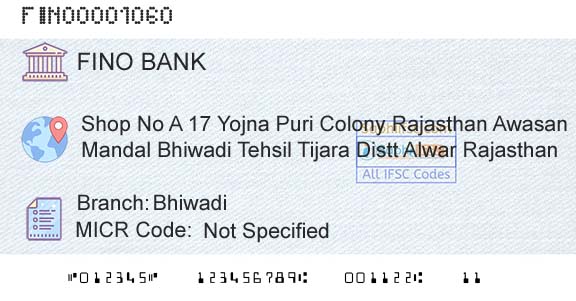 Fino Payments Bank BhiwadiBranch 