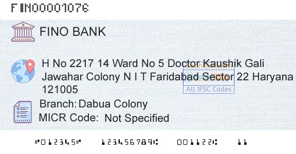 Fino Payments Bank Dabua ColonyBranch 
