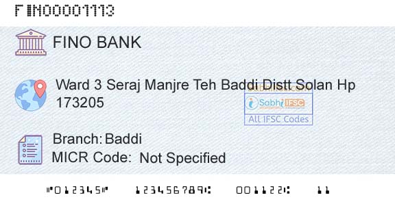 Fino Payments Bank BaddiBranch 