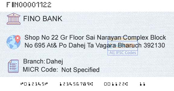 Fino Payments Bank DahejBranch 