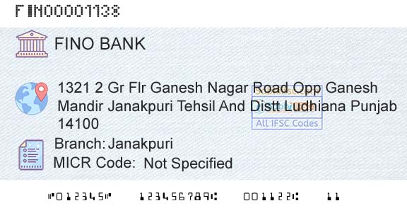Fino Payments Bank JanakpuriBranch 