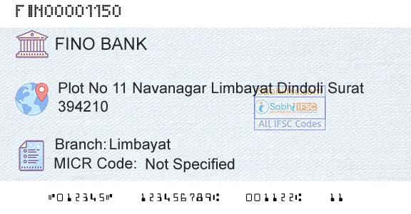 Fino Payments Bank LimbayatBranch 