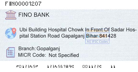Fino Payments Bank GopalganjBranch 