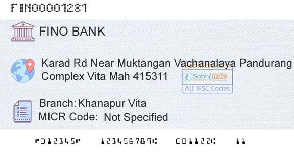 Fino Payments Bank Khanapur VitaBranch 