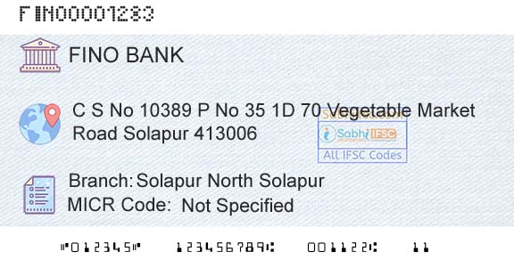 Fino Payments Bank Solapur North SolapurBranch 