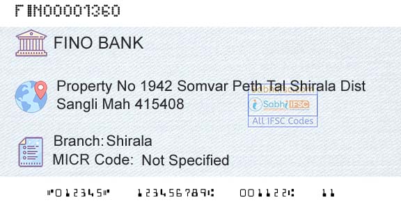 Fino Payments Bank ShiralaBranch 