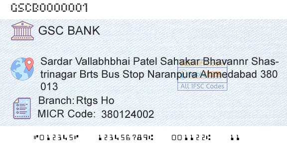 The Gujarat State Cooperative Bank Limited Rtgs HoBranch 