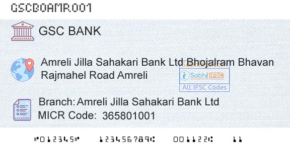 The Gujarat State Cooperative Bank Limited Amreli Jilla Sahakari Bank Ltd Branch 