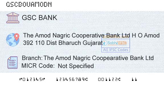 The Gujarat State Cooperative Bank Limited The Amod Nagric Coopearative Bank Ltd Branch 