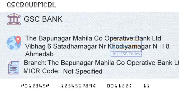 The Gujarat State Cooperative Bank Limited The Bapunagar Mahila Co Operative Bank LtdBranch 