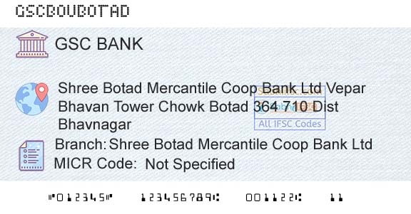 The Gujarat State Cooperative Bank Limited Shree Botad Mercantile Coop Bank LtdBranch 