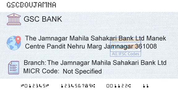 The Gujarat State Cooperative Bank Limited The Jamnagar Mahila Sahakari Bank LtdBranch 