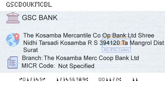 The Gujarat State Cooperative Bank Limited The Kosamba Merc Coop Bank LtdBranch 