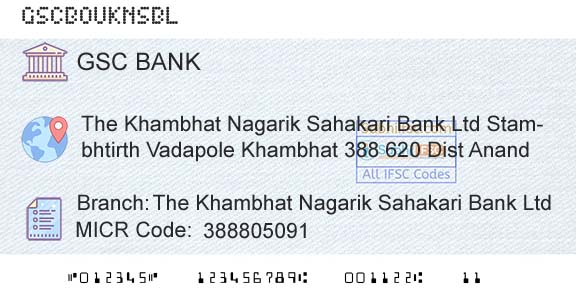 The Gujarat State Cooperative Bank Limited The Khambhat Nagarik Sahakari Bank LtdBranch 