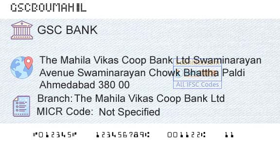 The Gujarat State Cooperative Bank Limited The Mahila Vikas Coop Bank Ltd Branch 