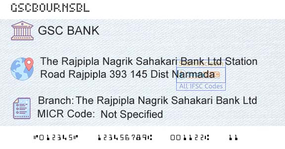 The Gujarat State Cooperative Bank Limited The Rajpipla Nagrik Sahakari Bank Ltd Branch 