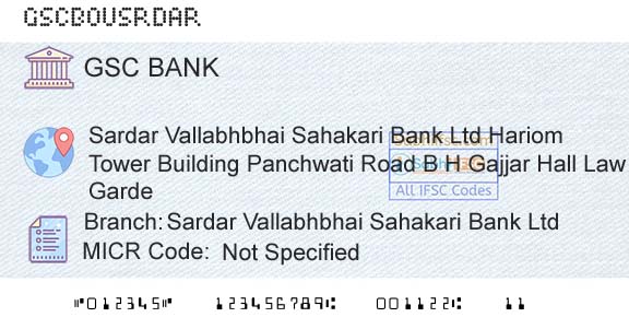 The Gujarat State Cooperative Bank Limited Sardar Vallabhbhai Sahakari Bank LtdBranch 