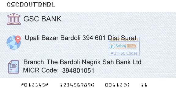 The Gujarat State Cooperative Bank Limited The Bardoli Nagrik Sah Bank LtdBranch 