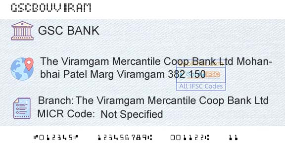The Gujarat State Cooperative Bank Limited The Viramgam Mercantile Coop Bank LtdBranch 