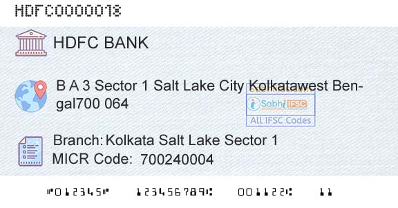 Hdfc Bank Kolkata Salt Lake Sector 1Branch 