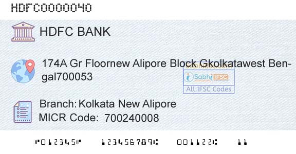 Hdfc Bank Kolkata New AliporeBranch 