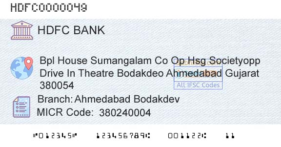 Hdfc Bank Ahmedabad BodakdevBranch 