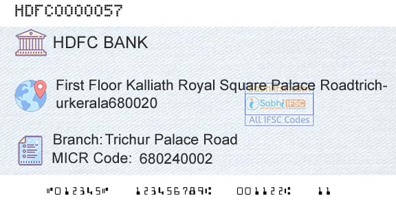 Hdfc Bank Trichur Palace RoadBranch 