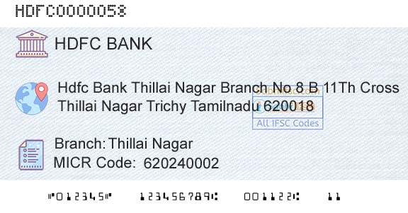 Hdfc Bank Thillai NagarBranch 
