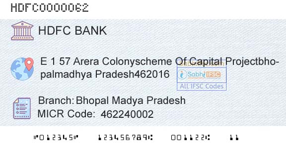Hdfc Bank Bhopal Madya PradeshBranch 