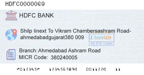 Hdfc Bank Ahmedabad Ashram RoadBranch 