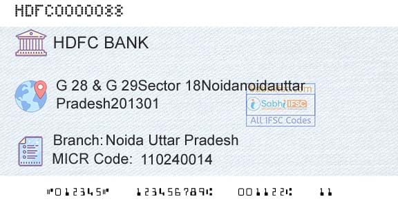 Hdfc Bank Noida Uttar PradeshBranch 