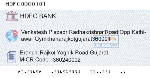 Hdfc Bank Rajkot Yagnik Road GujaratBranch 