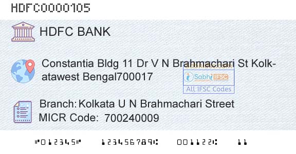 Hdfc Bank Kolkata U N Brahmachari StreetBranch 