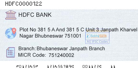 Hdfc Bank Bhubaneswar Janpath BranchBranch 
