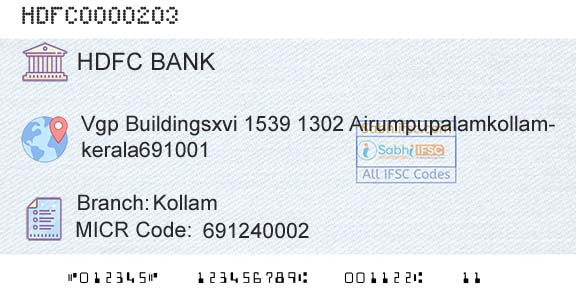 Hdfc Bank KollamBranch 