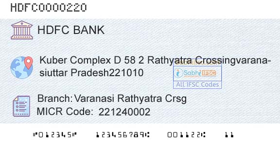 Hdfc Bank Varanasi Rathyatra CrsgBranch 