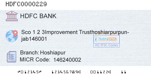Hdfc Bank HoshiapurBranch 