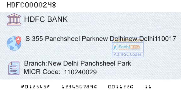 Hdfc Bank New Delhi Panchsheel ParkBranch 