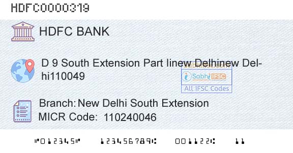 Hdfc Bank New Delhi South ExtensionBranch 