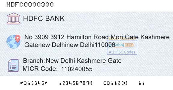 Hdfc Bank New Delhi Kashmere GateBranch 