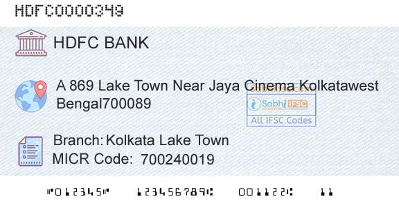 Hdfc Bank Kolkata Lake TownBranch 