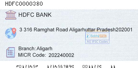 Hdfc Bank AligarhBranch 