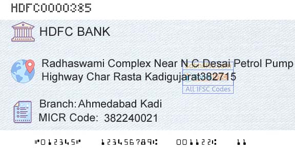 Hdfc Bank Ahmedabad KadiBranch 