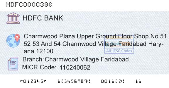 Hdfc Bank Charmwood Village FaridabadBranch 